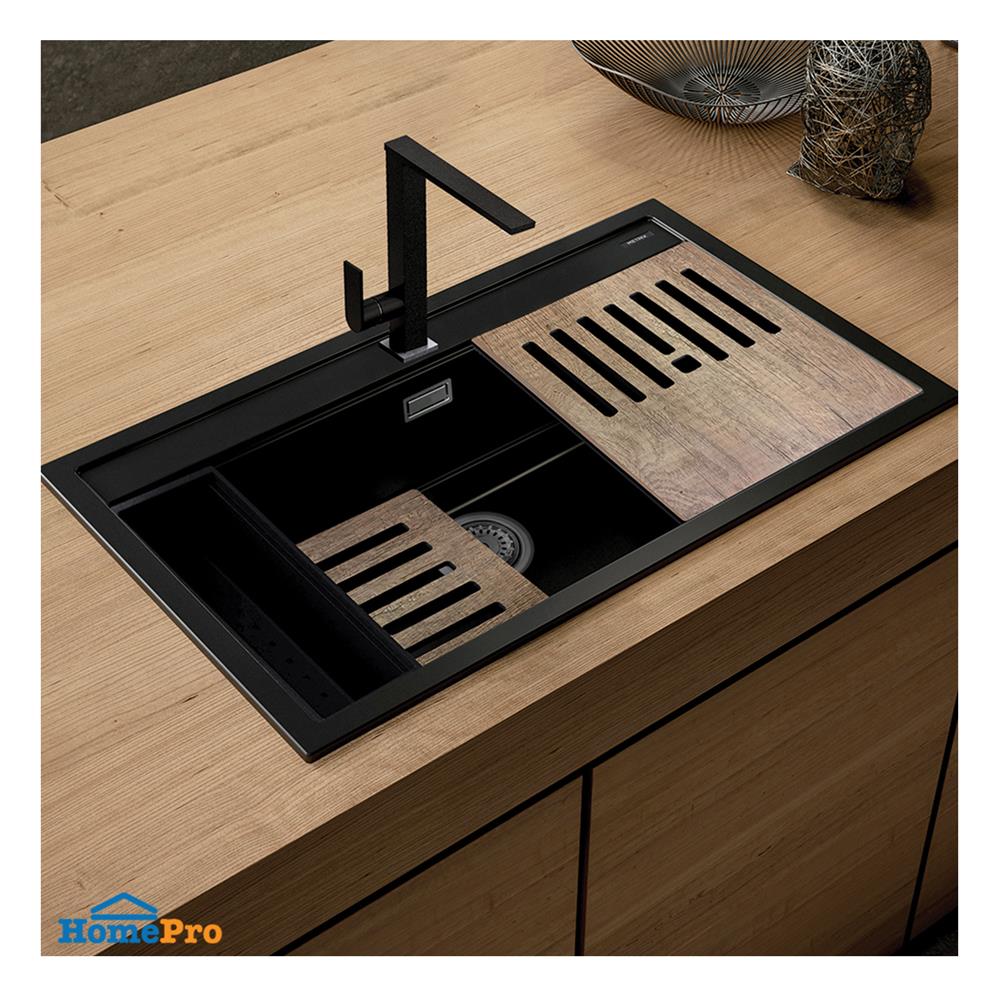 ซิงค์ฝัง 1 หลุม METRIX KIN120BL-OA สีดำ