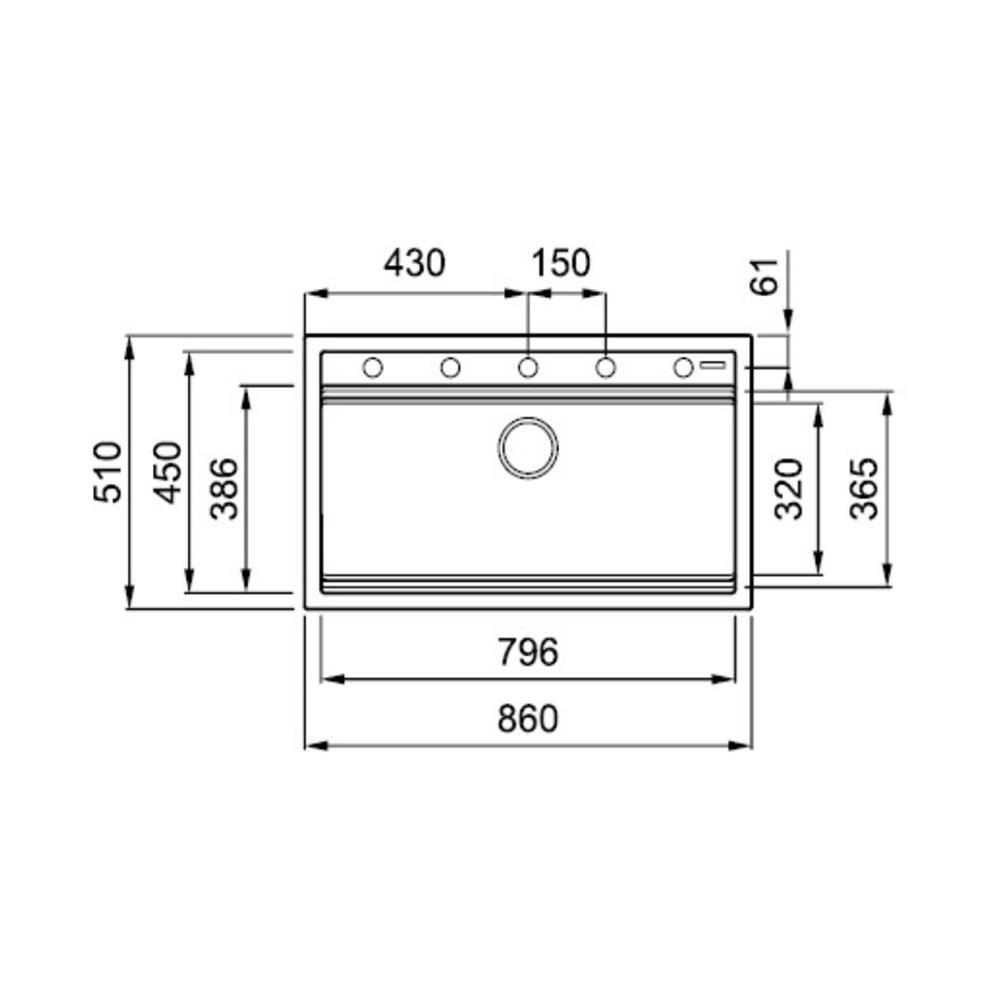 ซิงค์ฝัง 1 หลุม METRIX KIN120BL-OA สีดำ