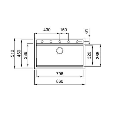 ซิงค์ฝัง 1 หลุม METRIX KIN120BL-OA สีดำ_3