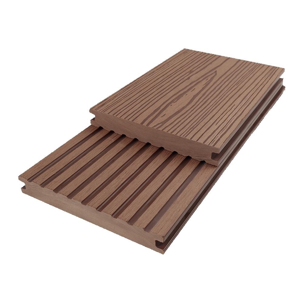 ไม้พื้นตัน THAISUN GW008-3D 2x14x240 ซม. สีน้ำตาลแดง