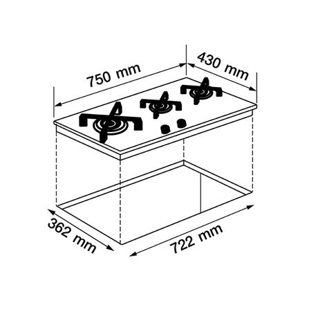 เตาฝังแก๊ส AXIA WISDOM75-3GSS 75 ซม._5
