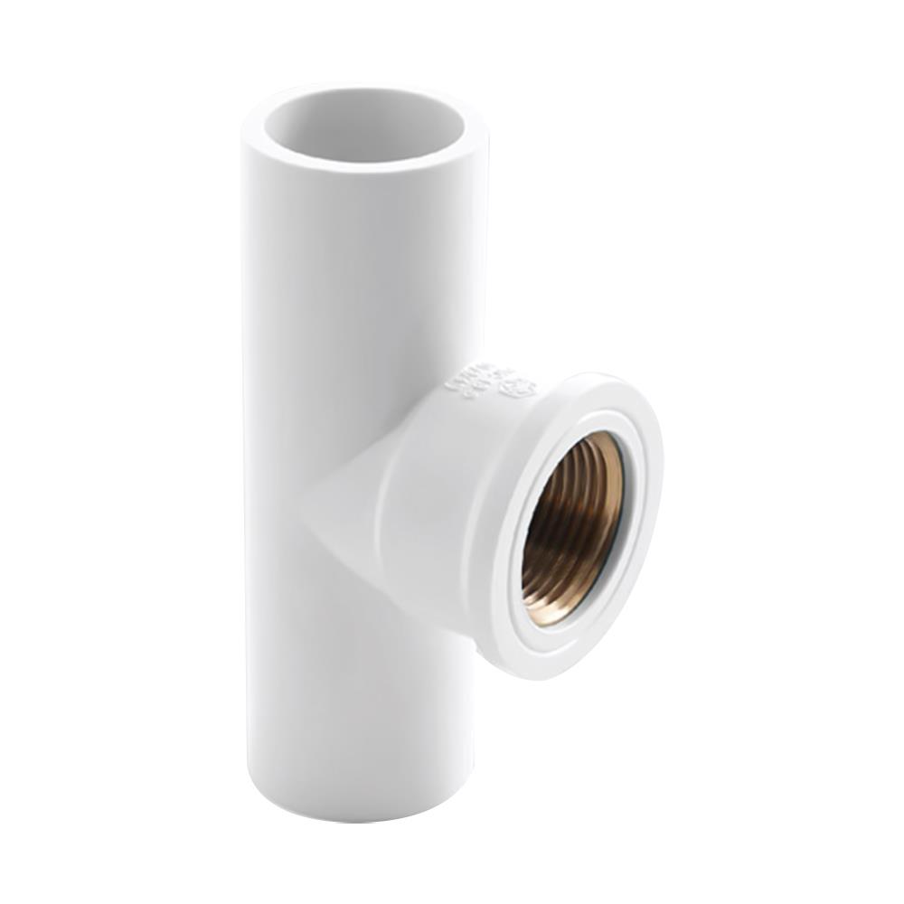 สามทางเกลียวในทองเหลือง-หนา SCG 1/2 นิ้ว สีขาว