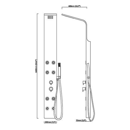ชุดผนังอาบน้ำ NOVABATH NVB-SPA158B สีดำ_3