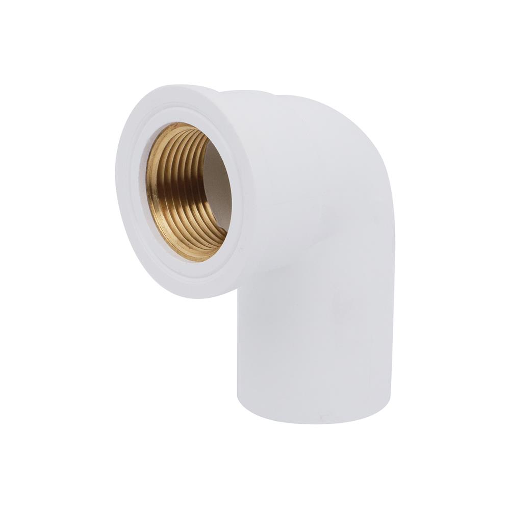 ข้องอ 90 องศา เกลียวในทองเหลือง-หนา SCG 3/4 นิ้ว สีขาว