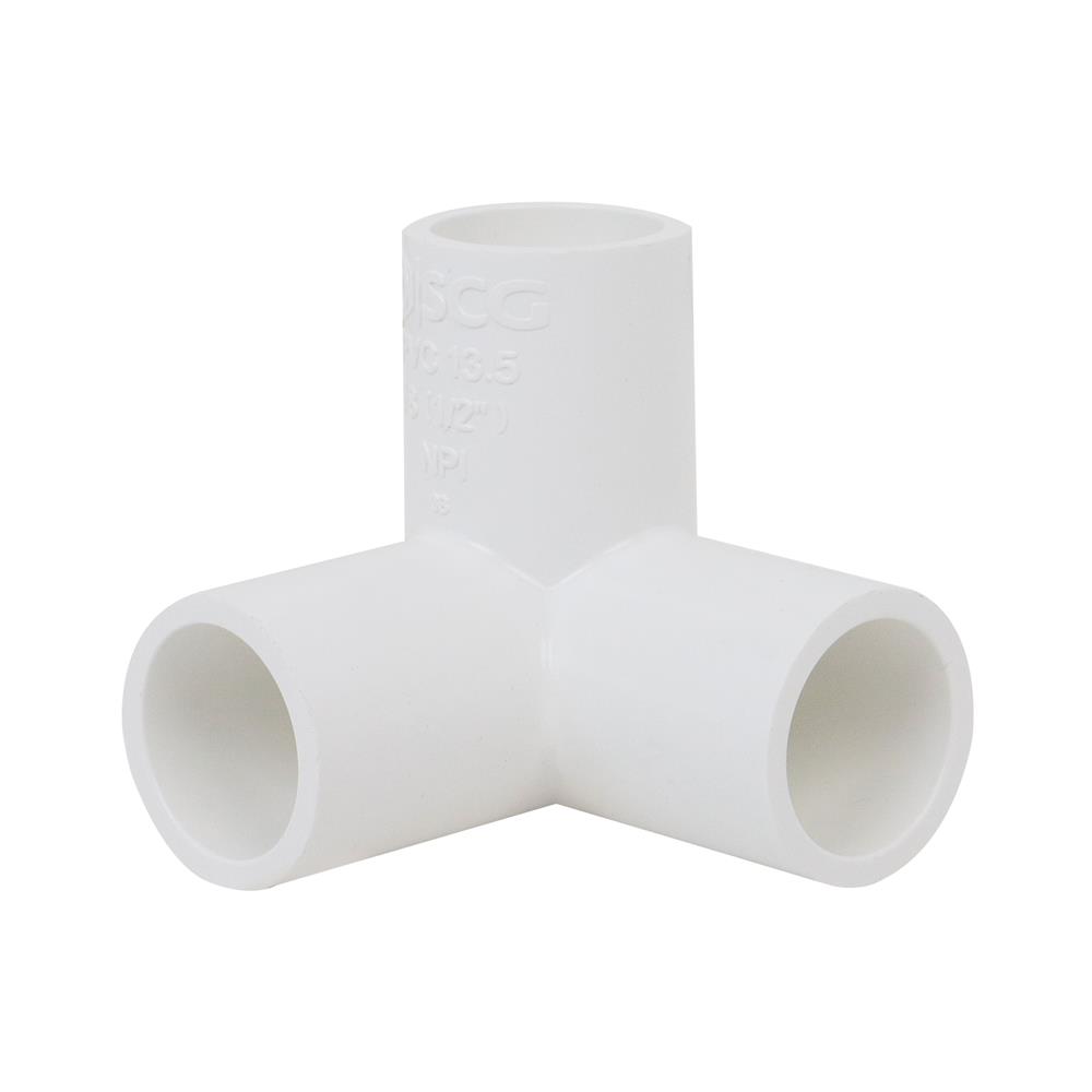 ข้อต่อสามทางตั้งฉาก-หนา SCG 1/2 นิ้ว สีขาว