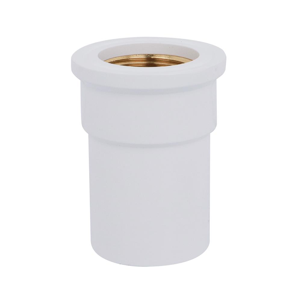 ข้อต่อตรงเกลียวในทองเหลือง-หนา SCG 1 นิ้ว สีขาว