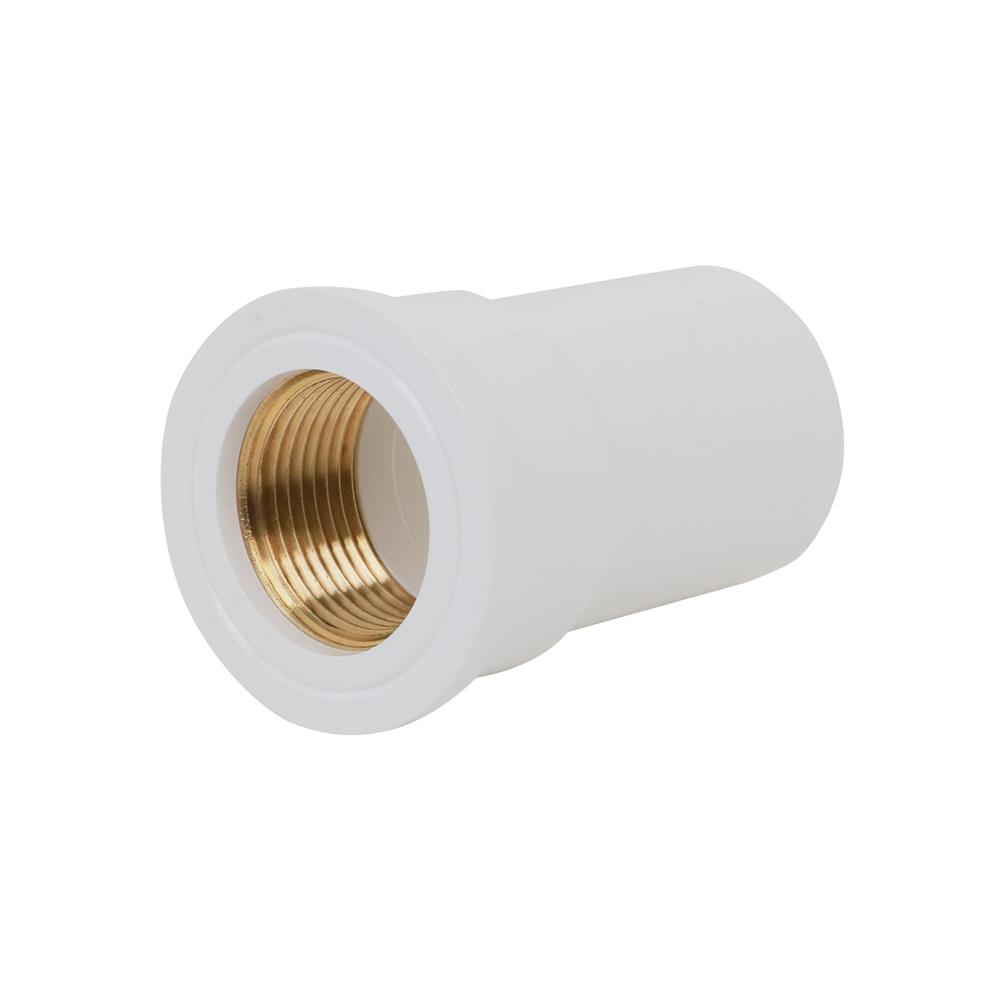 ข้อต่อตรงเกลียวในทองเหลือง-หนา SCG 3/4 นิ้ว สีขาว