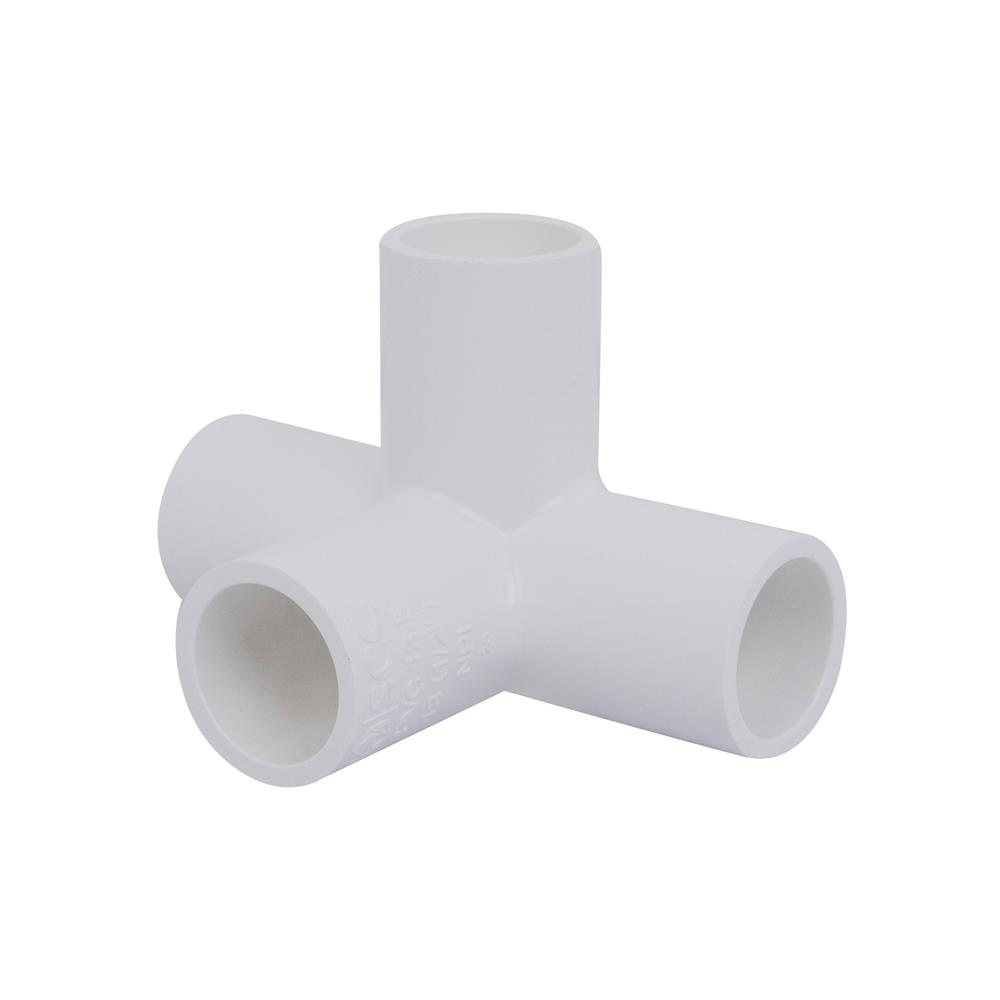 ข้อต่อสี่ทางตั้งฉาก-หนา SCG 1/2 นิ้ว สีขาว