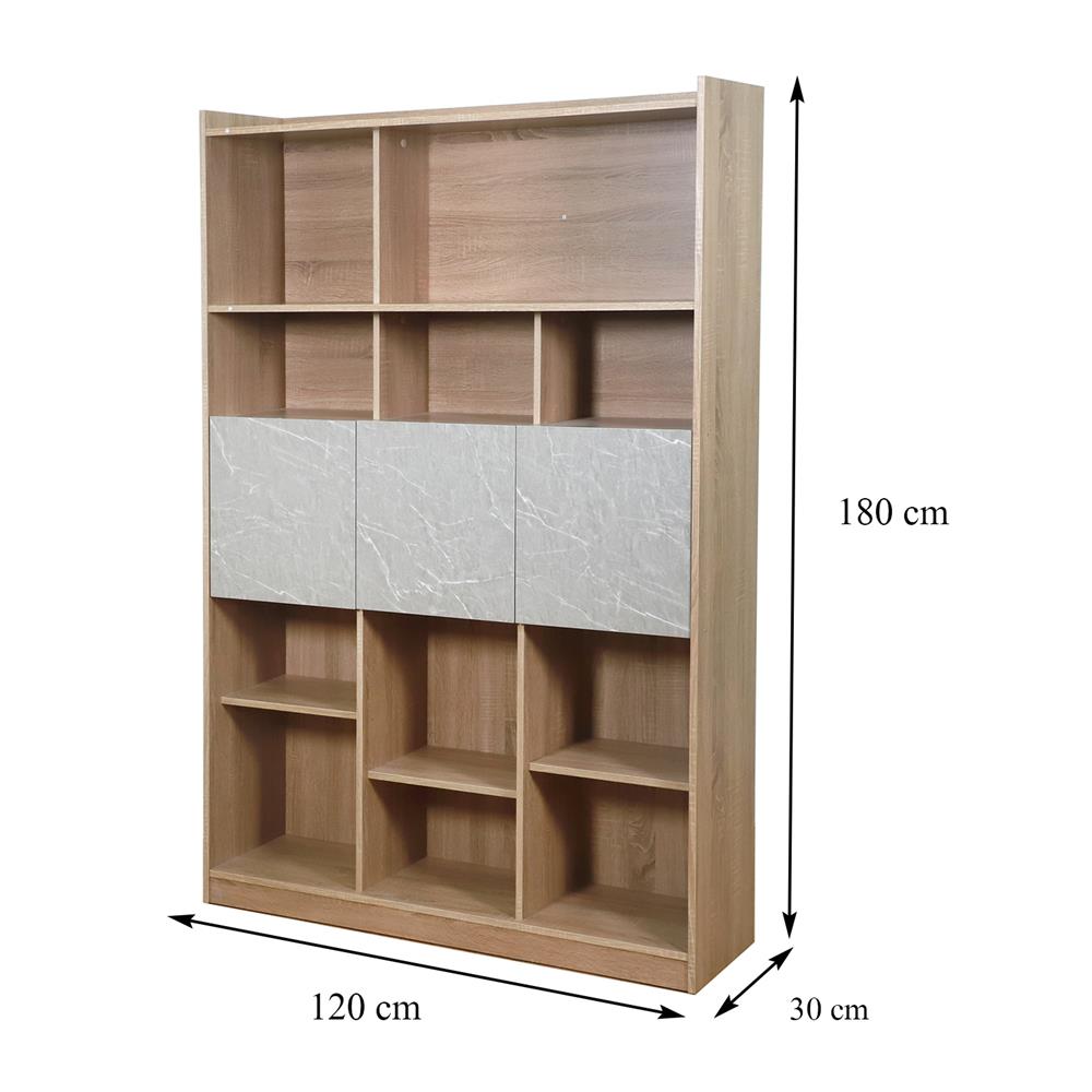 ชั้นวางของหน้าบานผสม 5 ชั้น ME LIVING สีโซลิดโอ๊ค/มาร์เบิ้ล