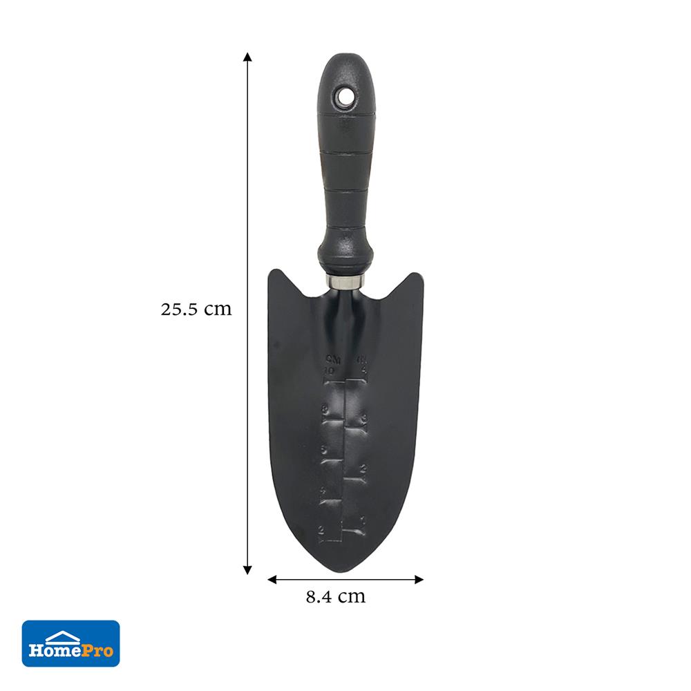 ช้อนพรวนดินเหล็ก ด้ามพลาสติก SPRING ใหญ่ สีดำ