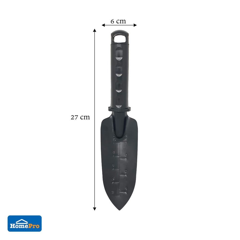 ช้อนพรวนดินเหล็ก ด้ามพลาสติก SPRING เล็ก สีดำ