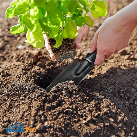 ช้อนพรวนดินเหล็ก ด้ามพลาสติก SPRING เล็ก สีดำ_3