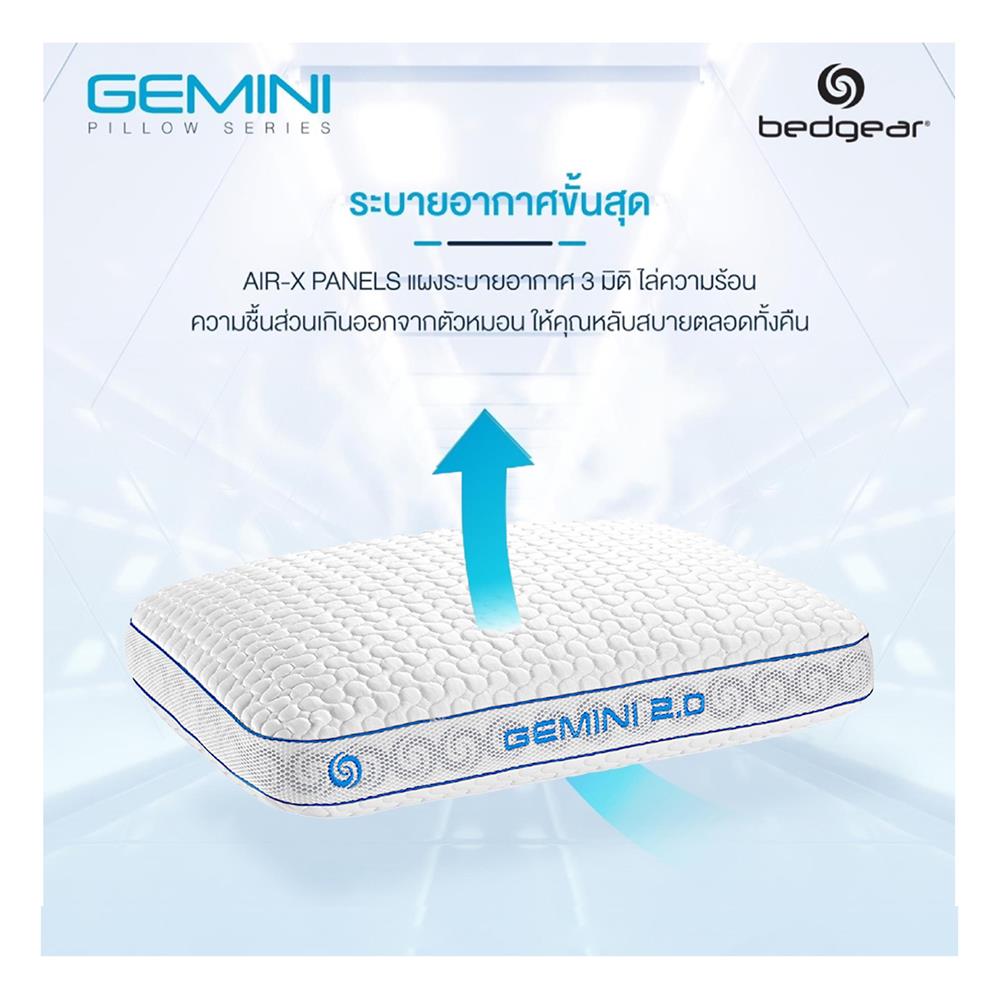 หมอนสุขภาพ เมมโมรี่โฟม BEDGEAR GEMINI 2.0 17x24 นิ้ว สีขาว