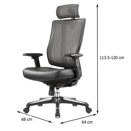 เก้าอี้สำนักงาน FURDINI ALINA A633 PU สีดำ/เทา_10