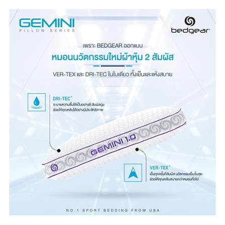 หมอนสุขภาพ เมมโมรี่โฟม BEDGEAR GEMINI 1.0 17x24 นิ้ว สีขาว_6