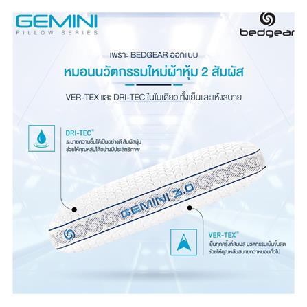 หมอนสุขภาพ เมมโมรี่โฟม BEDGEAR GEMINI 3.0 17x24 นิ้ว สีขาว_6