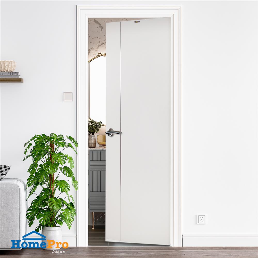 ประตูห้องน้ำ UPVC AZLE BN-01 70X200 ซม. สีขาว เจาะลูกบิด