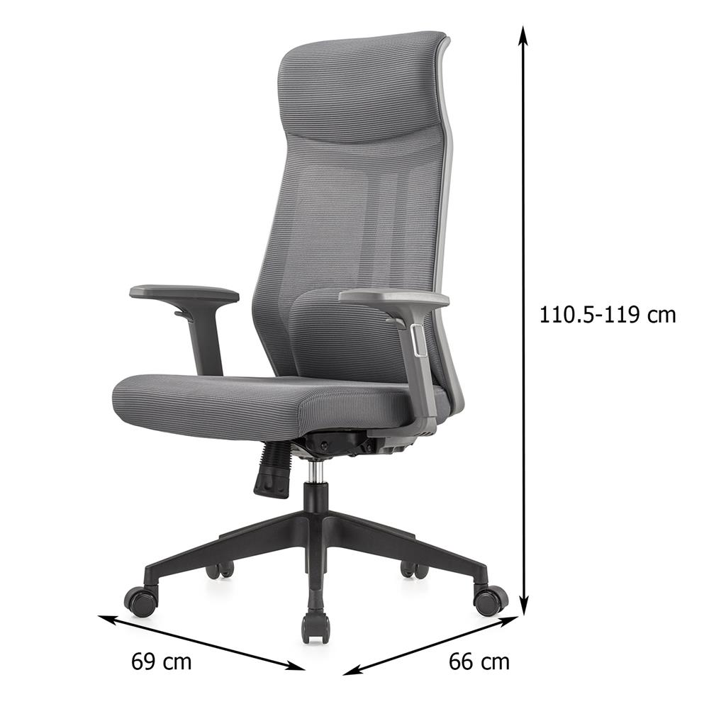 เก้าอี้สำนักงาน FURDINI TYLER A642-1 ผ้า สีเทา