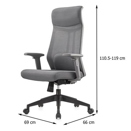 เก้าอี้สำนักงาน FURDINI TYLER A642-1 ผ้า สีเทา_9