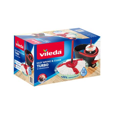 ชุดถังปั่นพร้อมไม้ม็อบ VILEDA EASY WRING & CLEAN TUBO สีดำ/แดง_2