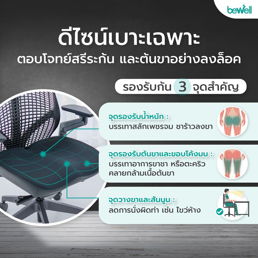 เก้าอี้สุขภาพ BEWELL EMBRACE PLUS สีดำ