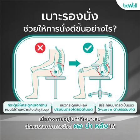 เก้าอี้สุขภาพ BEWELL EMBRACE PLUS สีดำ_10