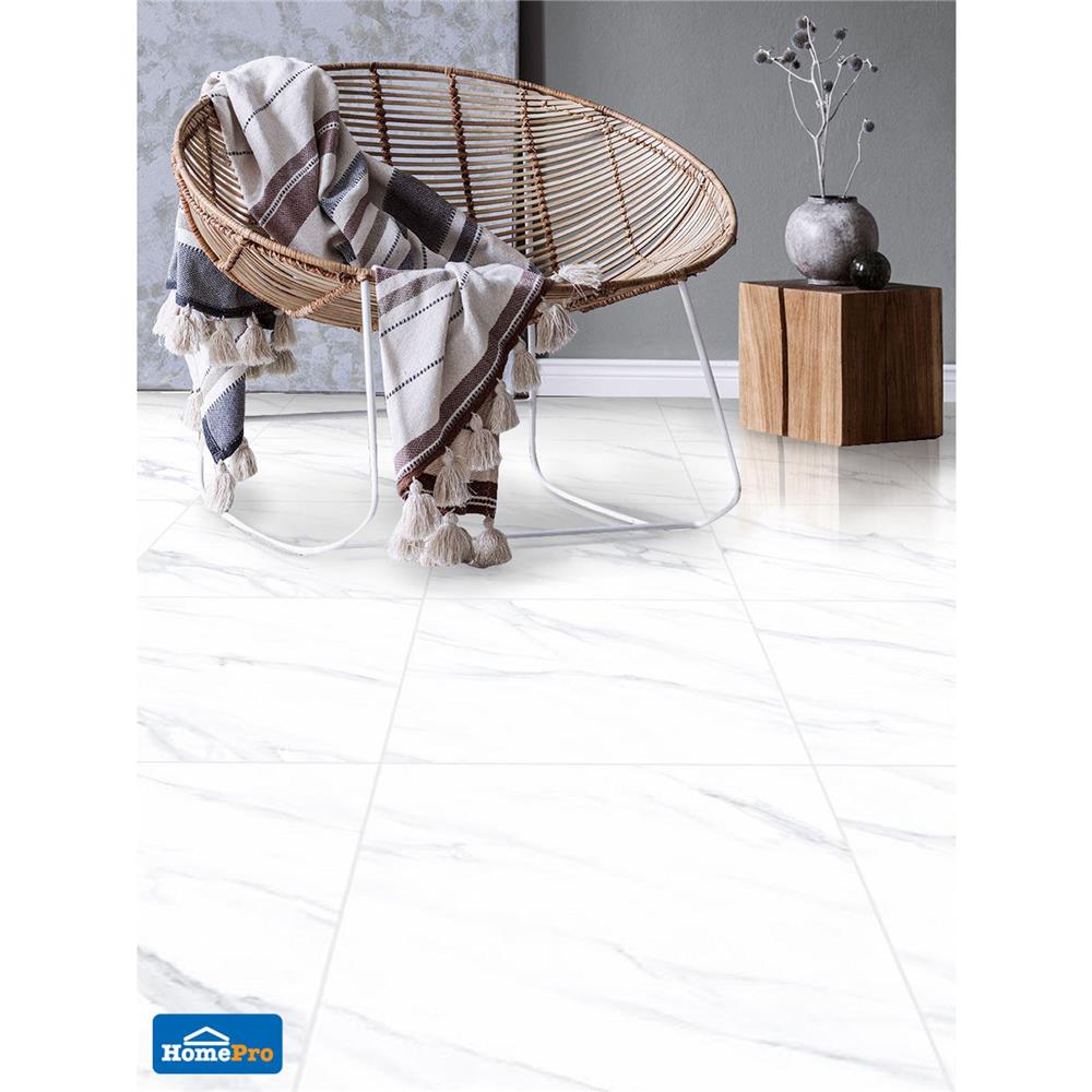 กระเบื้องพื้นพอร์ซเลน 60x60 ซม. TARA โมน่า ขาว A 1.44M2