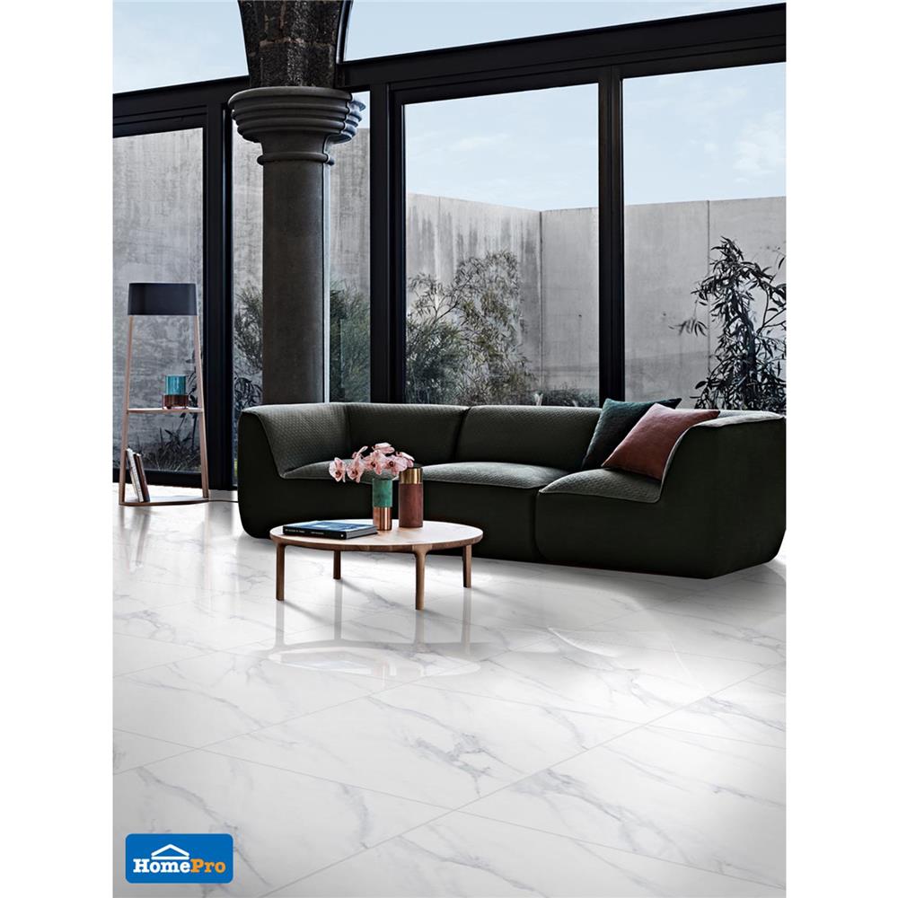 กระเบื้องพื้นพอร์ซเลน 60x60 ซม. TARA โมน่า ขาว A 1.44M2