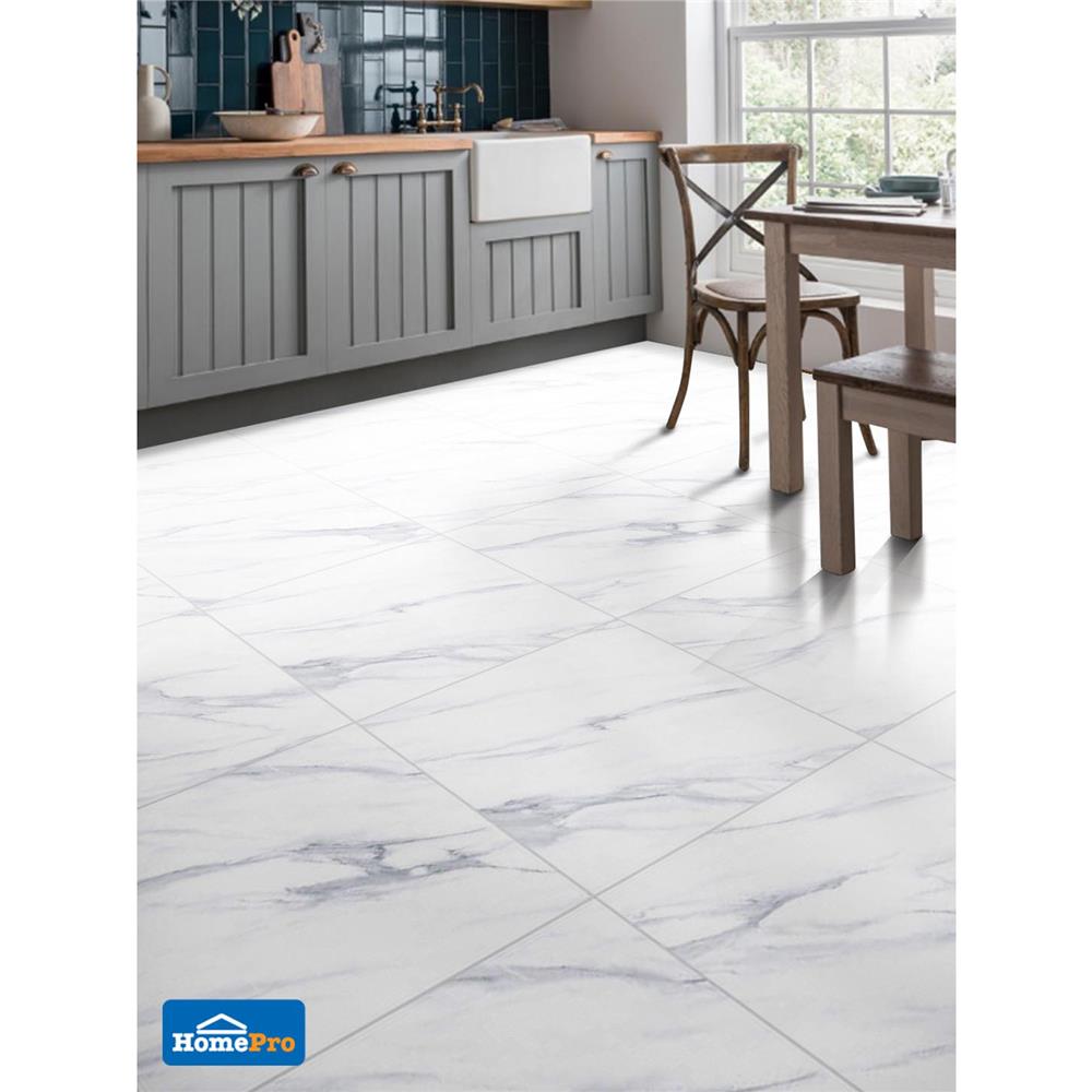 กระเบื้องพื้นพอร์ซเลน 60x60 ซม. TARA โมน่า ขาว A 1.44M2