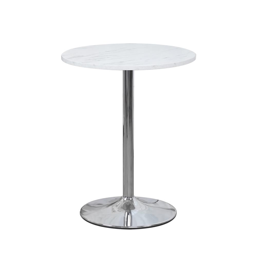 โต๊ะกลมขาแชมเปญ ME LIVING MARBLE ลายหินอ่อนขาว_0