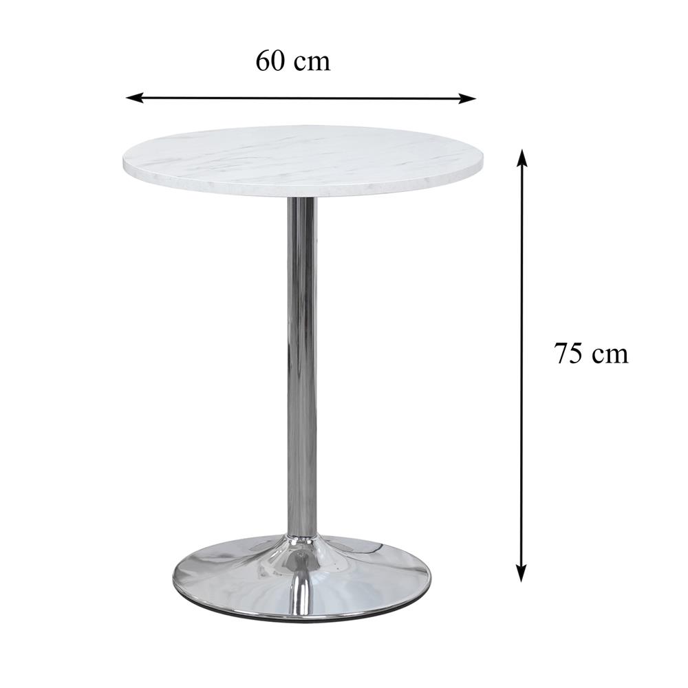 โต๊ะกลมขาแชมเปญ ME LIVING MARBLE ลายหินอ่อนขาว