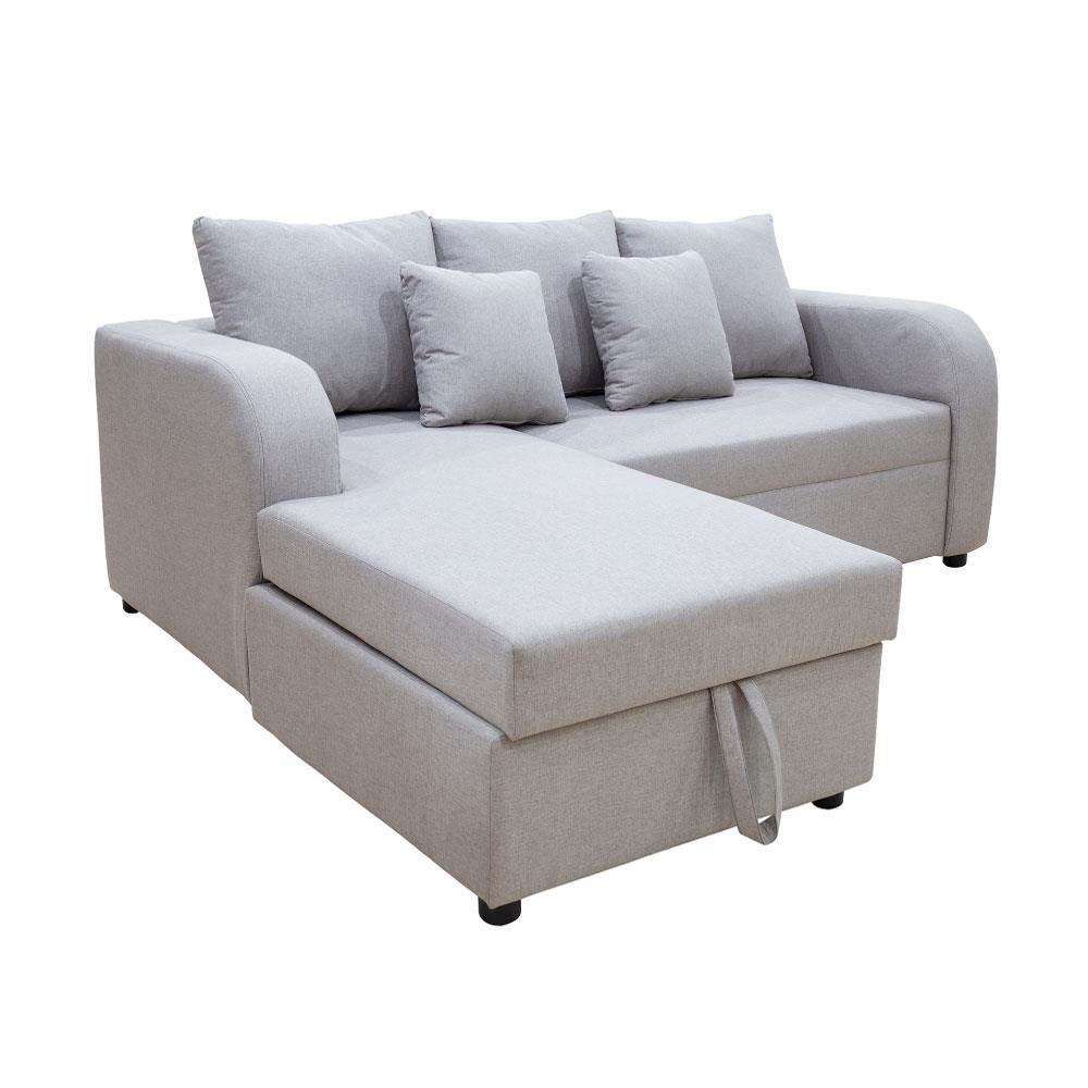 โซฟาเข้ามุมซ้าย FURDINI EMMA ผ้า สีเทาอ่อน