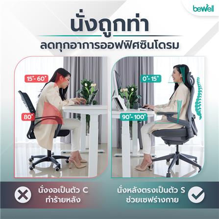 เก้าอี้สุขภาพ BEWELL ENCLOSE PLUS สีเทาเข้ม_9