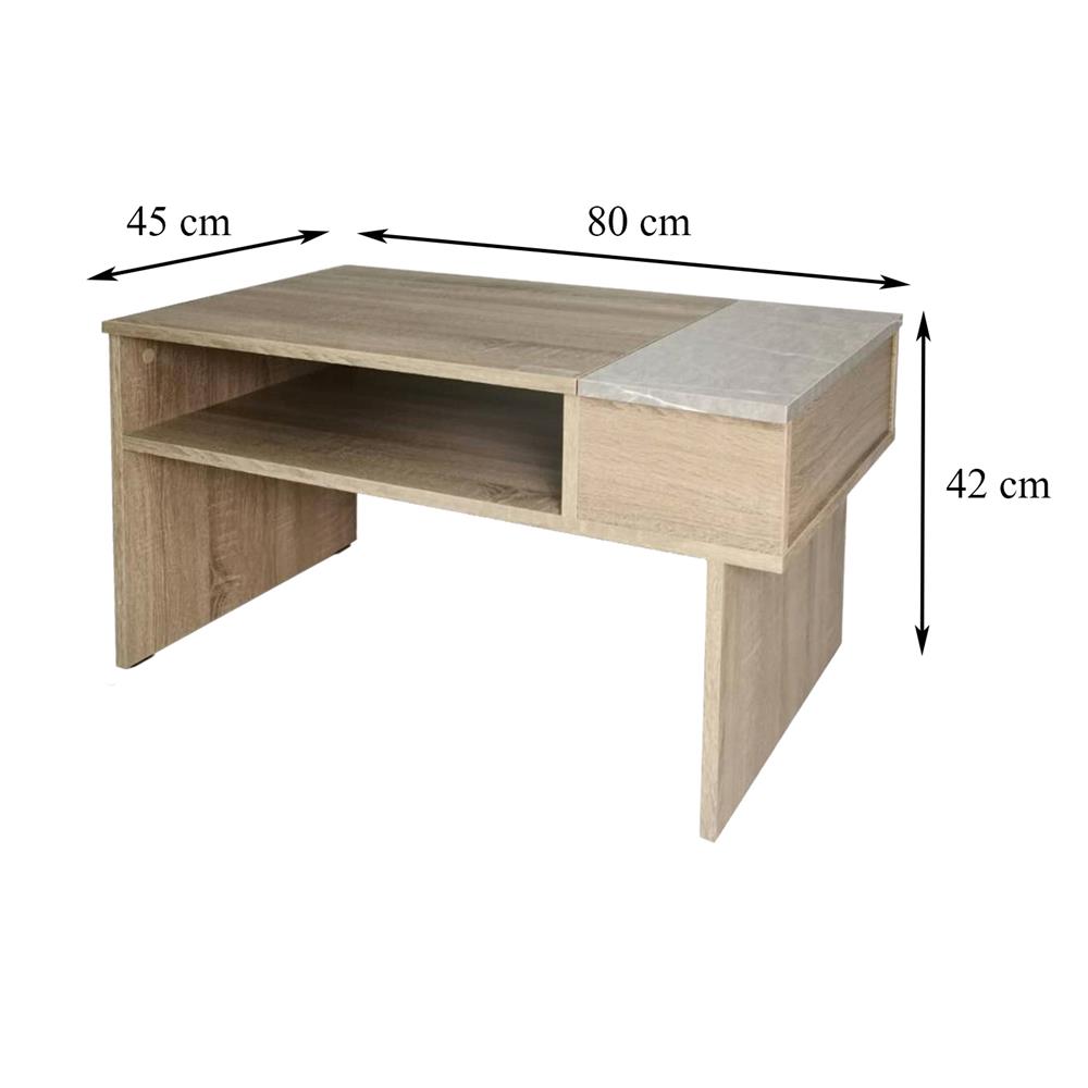 โต๊ะกลาง ME LIVING 80 ซม. สี SOLID OAK/MARBLE