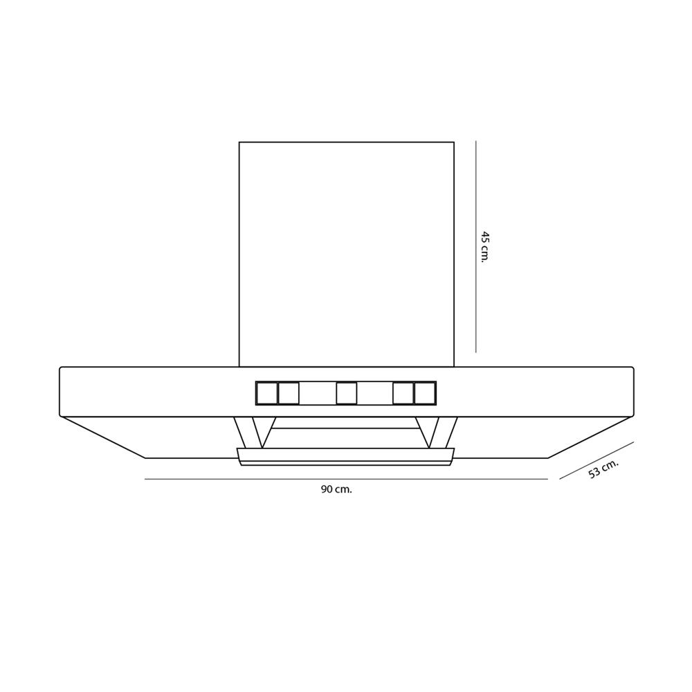เครื่องดูดควันกระโจม DYNA HOME DH-1600-BK 90 ซม. สีดำ