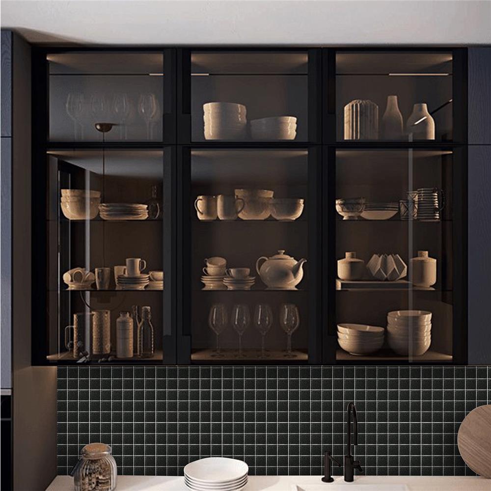 โมเสคแก้ว 30x30 ซม. GLASCERA เจ็ทแบล็ค เมทัลลิค