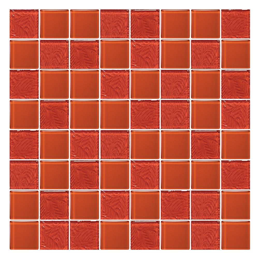 โมเสคแก้ว 30x30 ซม. GLASCERA ออเร้นจ์ ลีฟ