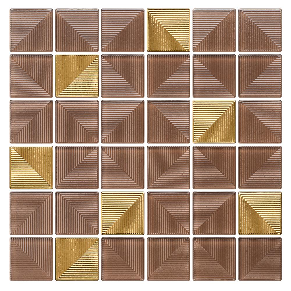 โมเสคแก้ว 30x30 ซม. GLASCERA โกล์ด บราวน์