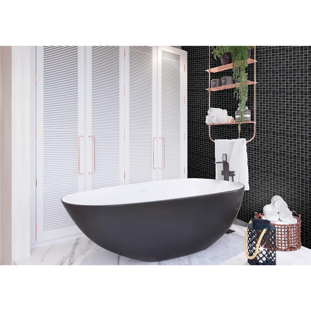 โมเสคแก้ว 30x30 ซม. GLASCERA แบล็ค ลีฟ