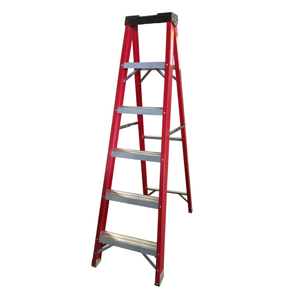 บันไดไฟเบอร์กลาส แบบมีถาด SANKI 6 ขั้น