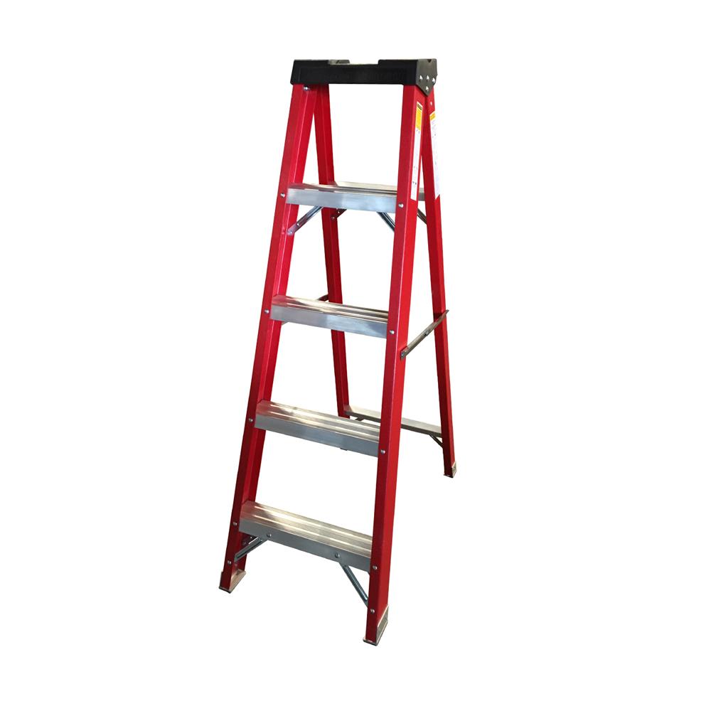 บันไดไฟเบอร์กลาส แบบมีถาด SANKI 5 ขั้น