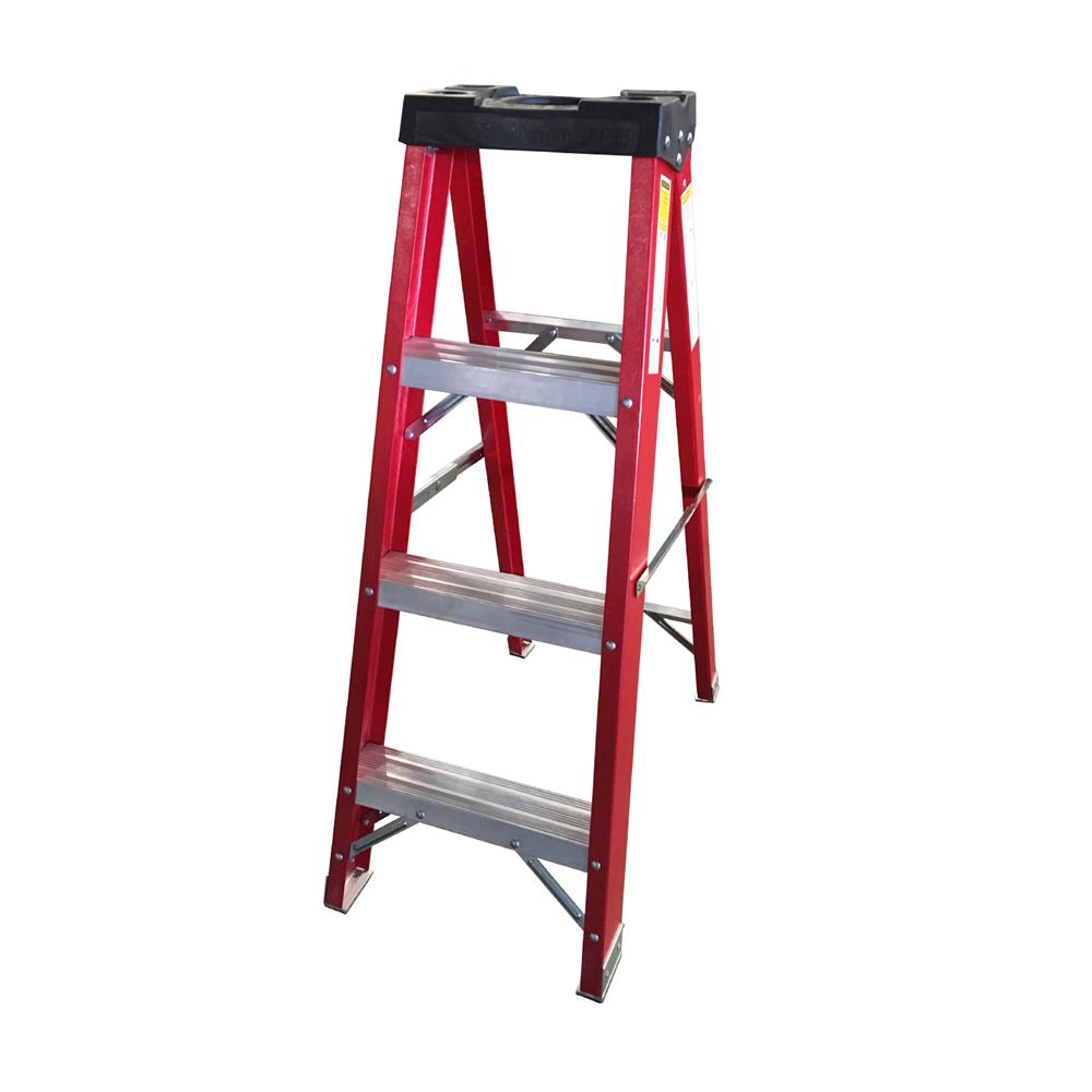 บันไดไฟเบอร์กลาส แบบมีถาด SANKI 4 ขั้น