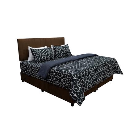 ชุดผ้าปูที่นอน 6 ฟุต 6 ชิ้น PICASSO SMILE สี BAMA DARKGREY_1