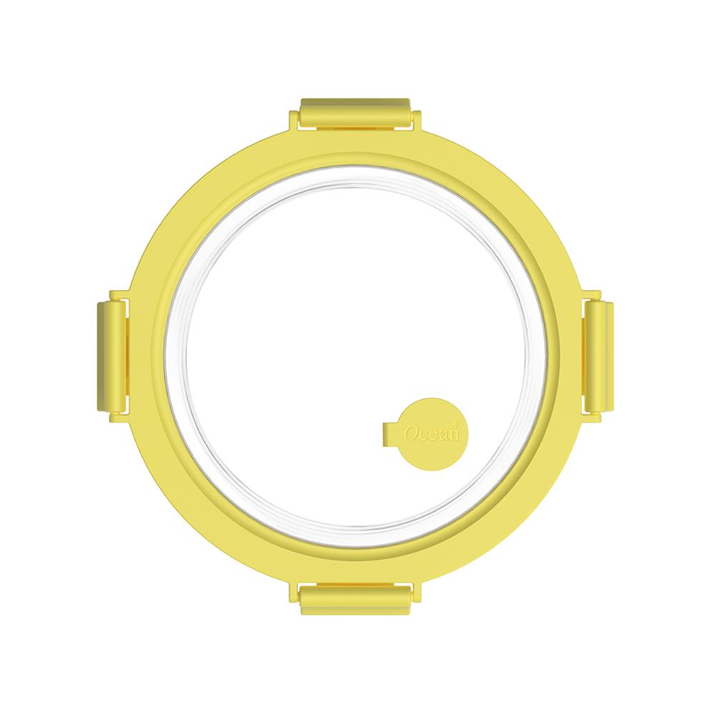 กล่องอาหารกลม OCEAN GLASS REGO BOX 0.4 ลิตร สีเหลือง/ใส