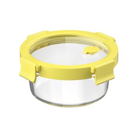 กล่องอาหารกลม OCEAN GLASS REGO BOX 0.4 ลิตร สีเหลือง/ใส
