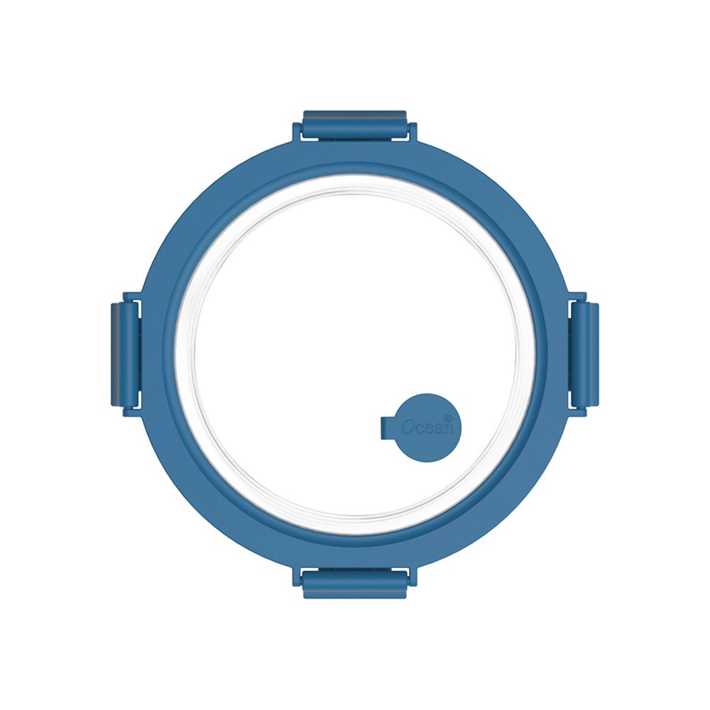 กล่องอาหารกลม OCEAN GLASS REGO BOX 0.4 ลิตร สีน้ำเงิน/ใส