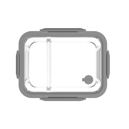 กล่องอาหารเหลี่ยม 2 ช่อง OCEAN GLASS REGO BOX 1.05 ลิตร สีเทา/ใส_1