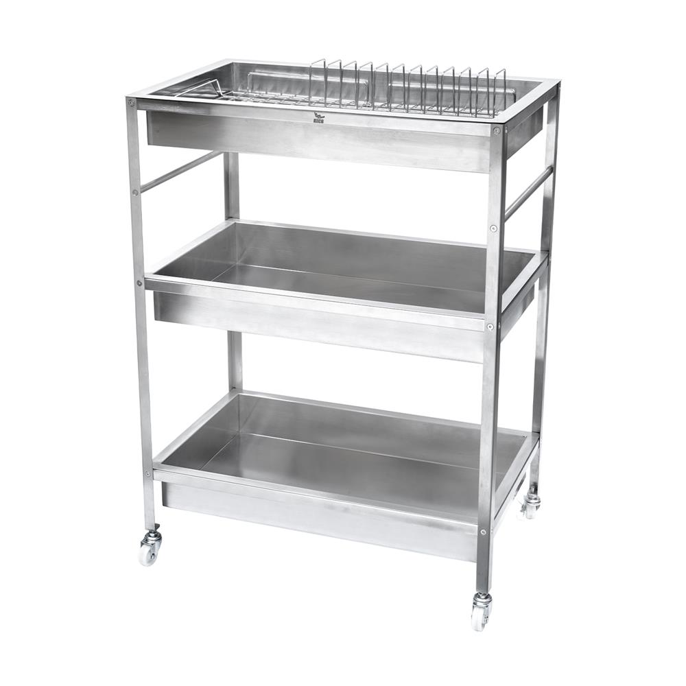 ชั้นคว่ำจานสเตนเลส 3 ชั้น มีล้อ KECH HEFTY