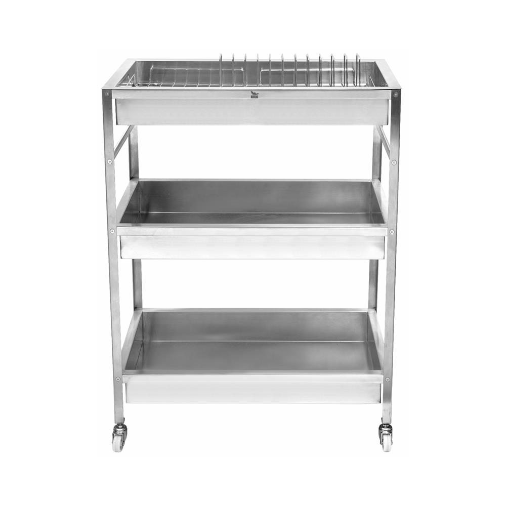 ชั้นคว่ำจานสเตนเลส 3 ชั้น มีล้อ KECH HEFTY