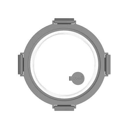 กล่องอาหารกลม OCEAN GLASS REGO BOX 0.4 ลิตร สีเทา/ใส_1